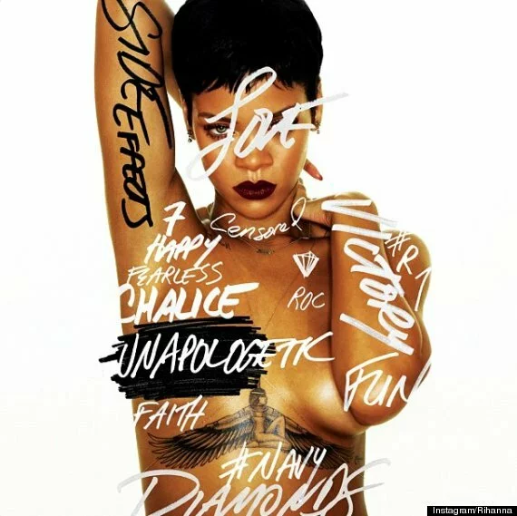 wpid o RIHANNA SIDE EFFECTS 570 RIHANNA NUDE ON COVER OF 7TH ALBUM TITLED UNAPOLOGETIC (PHOTO)